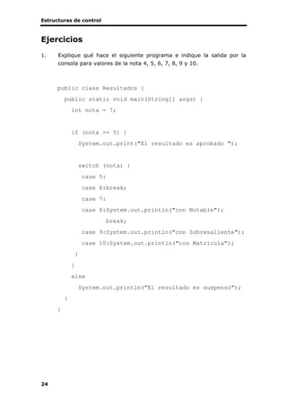 Ejercicios de evaluación de fundametnos de programacion en JAva | PDF