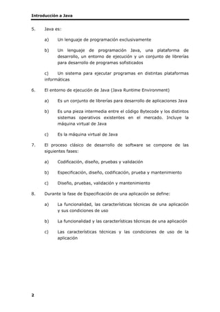 Ejercicios de evaluación de fundametnos de programacion en JAva | PDF