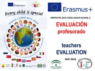 PROYECTO 2015-1EE01-KA219-013458_2
EVALUACIÓN
profesorado
teachers
EVALUATION
MAY 2018
 