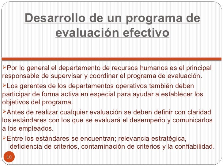 Evaluacion y Mejoramiento de Desempeño