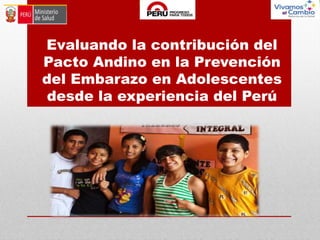 Evaluando la contribución del
Pacto Andino en la Prevención
del Embarazo en Adolescentes
desde la experiencia del Perú
 