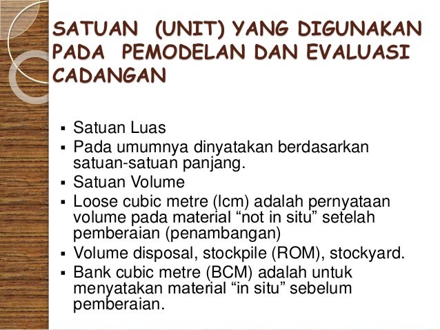 Evaluasi cadangan itm