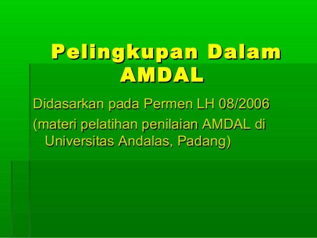 Evaluasi dampak amdal
