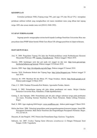 Evaluasi mutu dan daya simpan roti manis yang dibuat melalui | PDF