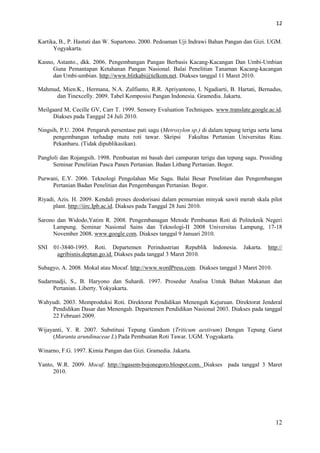 Evaluasi mutu dan daya simpan roti manis yang dibuat melalui | PDF