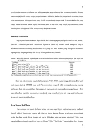 Evaluasi mutu dan daya simpan roti manis yang dibuat melalui | PDF