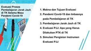 Evaluasi Proses Pembelajaran Jarak Jauh di TK selama Pandemic Covid -19 ...