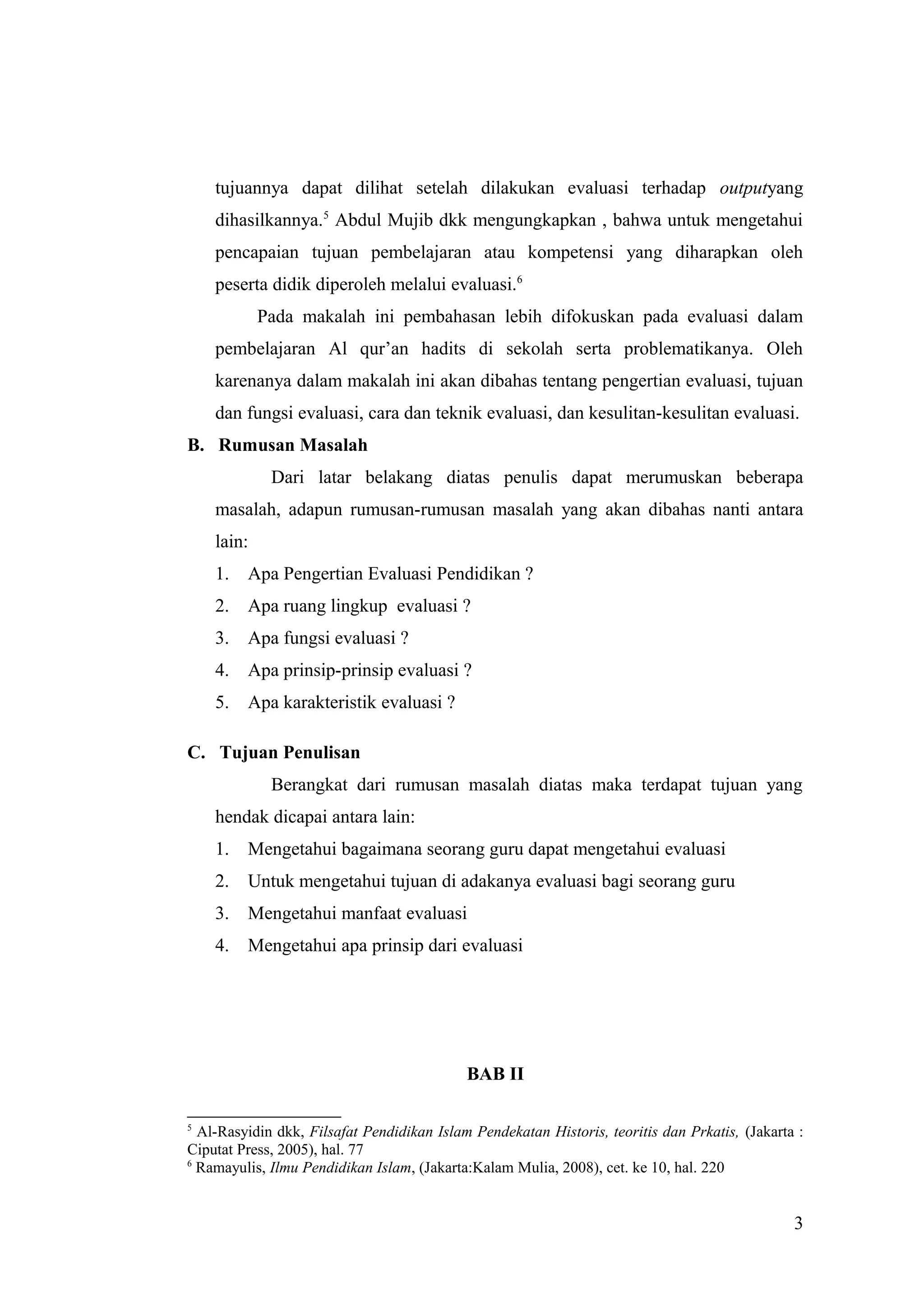 Evaluasi Pembelajaran Pendidikan Agama Islam Di Sekolah Pdf