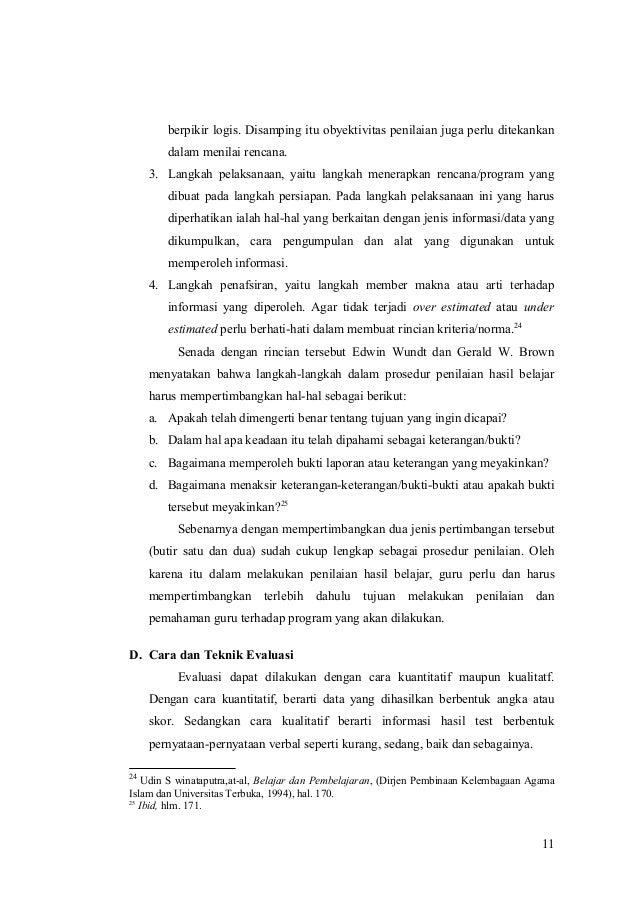 Evaluasi Pembelajaran Pendidikan Agama Islam Di Sekolah