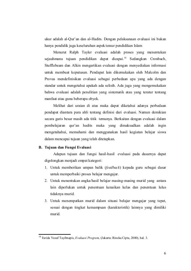 Evaluasi Pembelajaran Pendidikan Agama Islam Di Sekolah
