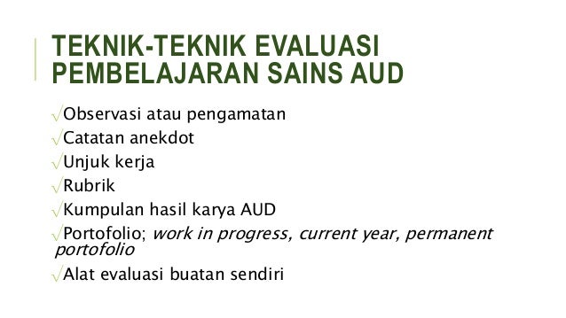 Evaluasi Pembelajaran Sains