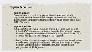 Evaluasi Penurunan Persepsi Nyeri dan Kepatuhan Pasien Sifilis Lanjut ...