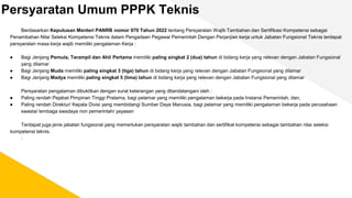 Timeline Jadwal Seleksi
PPPK Teknis 2022
Berdasarkan Surat Kepala BKN No. 43066/B-
KS.04.01/SD/K/2022
Tanggal 19 Desember ...