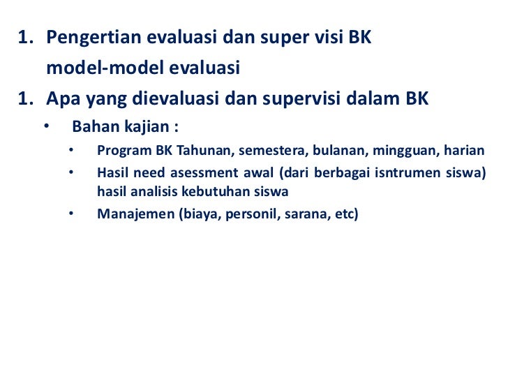 Evaluasi Supervisi Bk 1