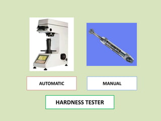 AUTOMATIC          MANUAL


     HARDNESS TESTER
 