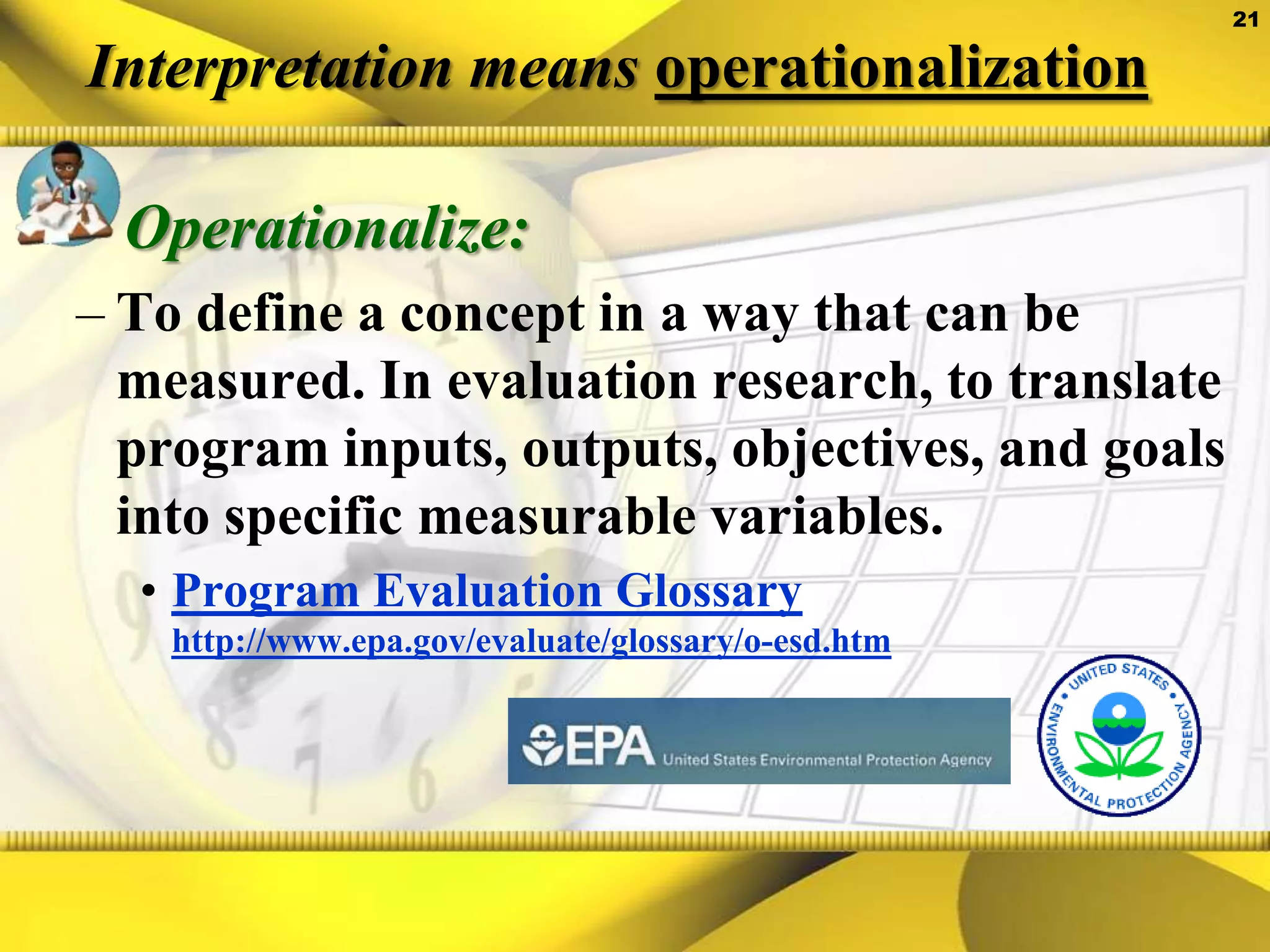 After the program is completedEvaluation requires standardsHow do you know if the media center is “good”/ “not good” or even “good enough”?“Good enough” for what? For whom?Guidelines or rubrics or objectives for collections, performance can be found in:Beyond Proficiency:  Achieving a Distinguished Library Media Program. Kentucky Department of Education. August 2001Administering the Library Media ProgramThe library media specialist:Evaluates the Library Media Program through regular surveys for the purpose of enhancing services