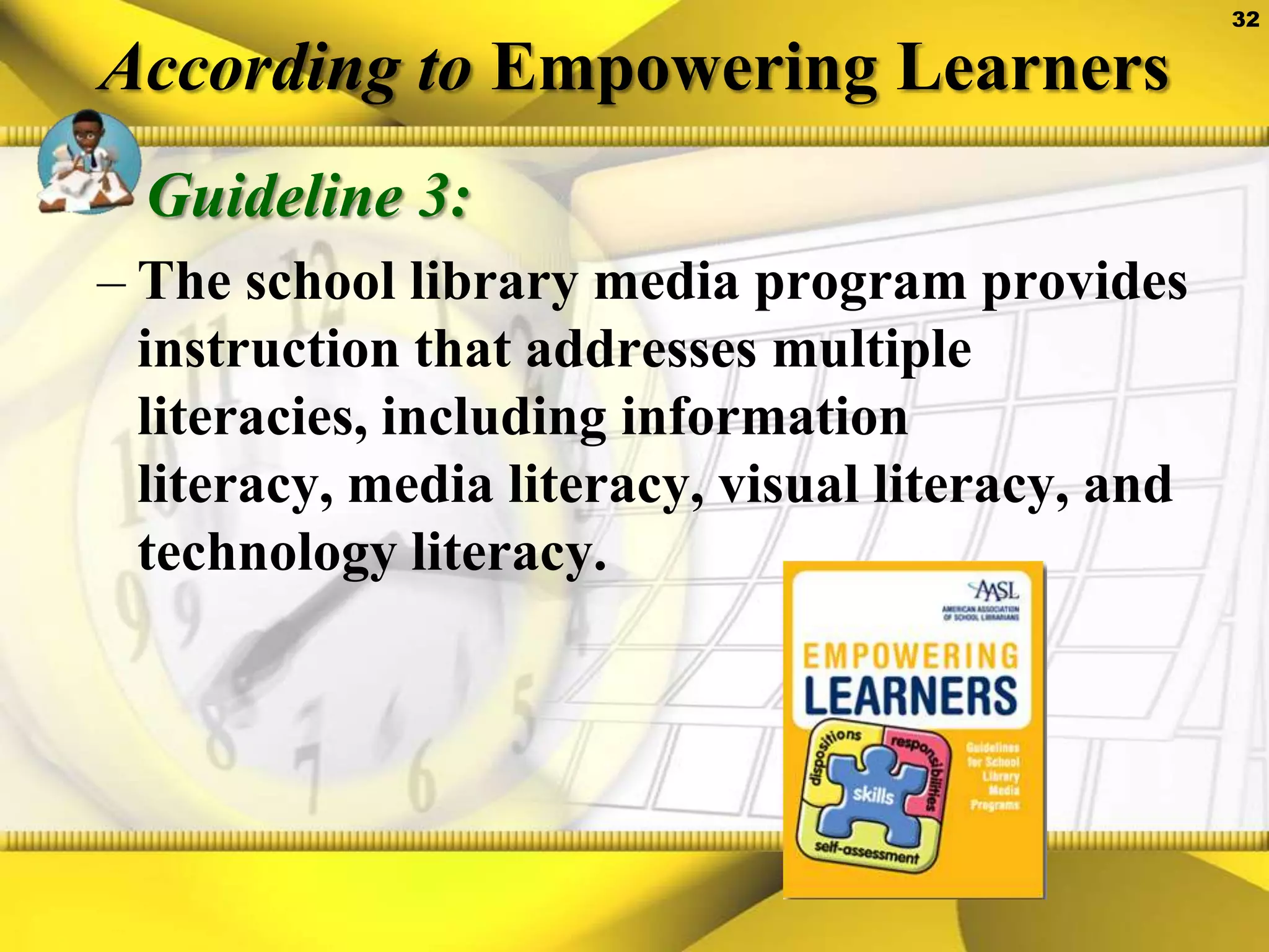 Look at the rubricBeyond Proficiency:3. The Library Media program supportscollaborative planning with the staff forthe enhancement of instruction and support of student achievement.Distinguished:The LMS teams with teachers in the formal planning of student-centered authentic learning and project-based teaching and is a teaching partner.