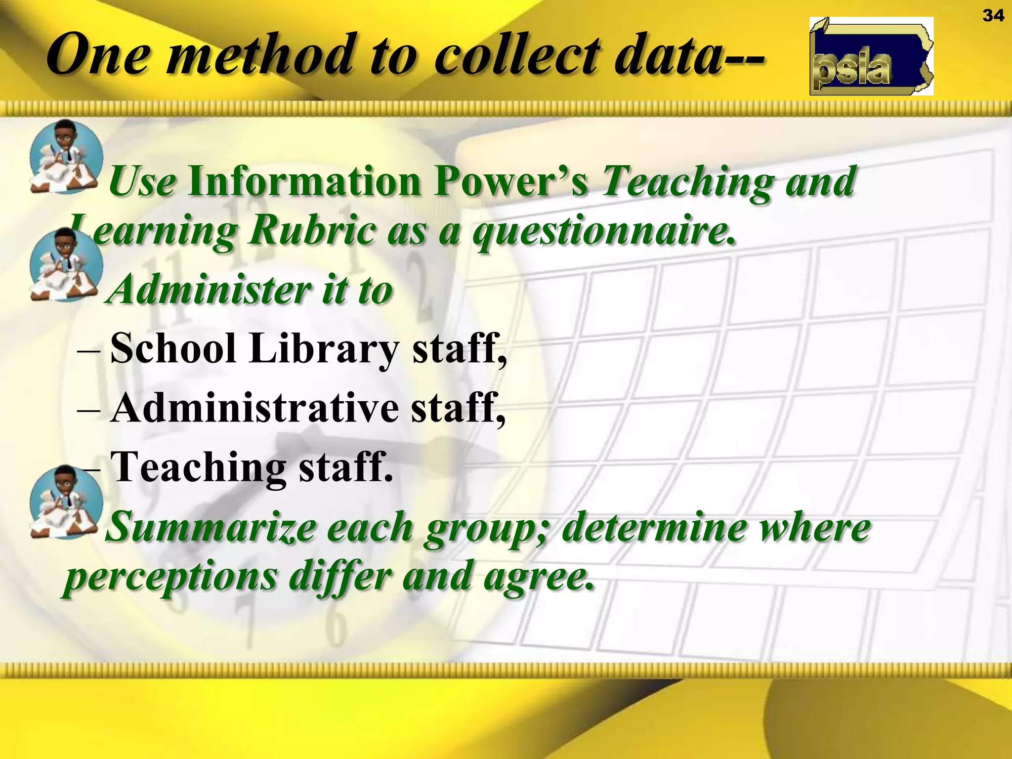 According toInformation Power--Instructional role is defined by:Information literacy standardsCollaborative planningEffective teachingDifferentiated learning optionsInquiryAssessmentStudent Engagement