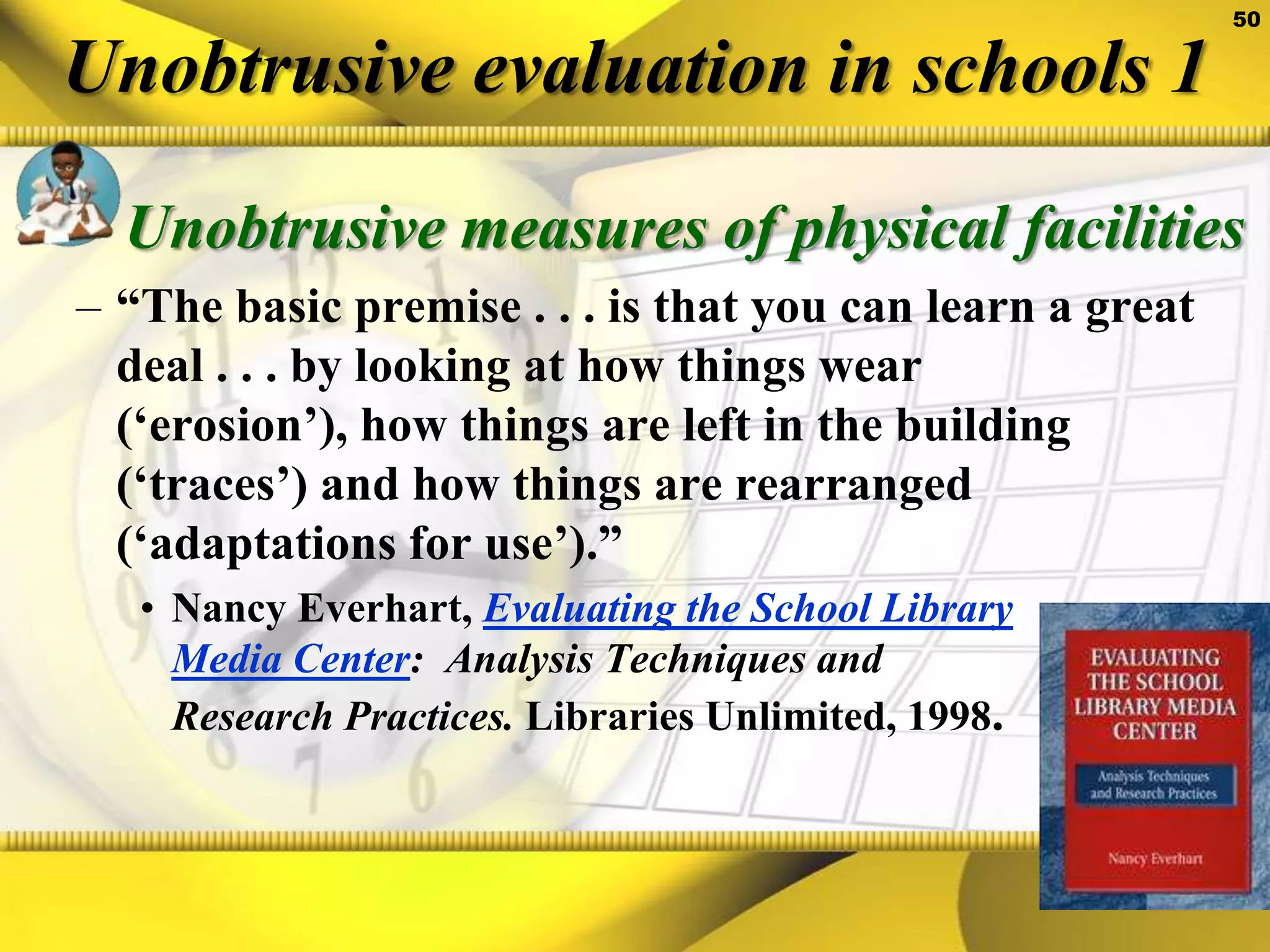 Example:Recommendations for First YearCollaborative PlanningEstablish regular common planning time for teachers with the library media staff.Curriculum DevelopmentReview school policies to remove any barriers that prevent librarians from participating in building and district curriculum sessions.
