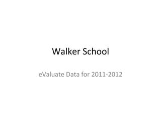 Walker School

eValuate Data for 2011-2012
 