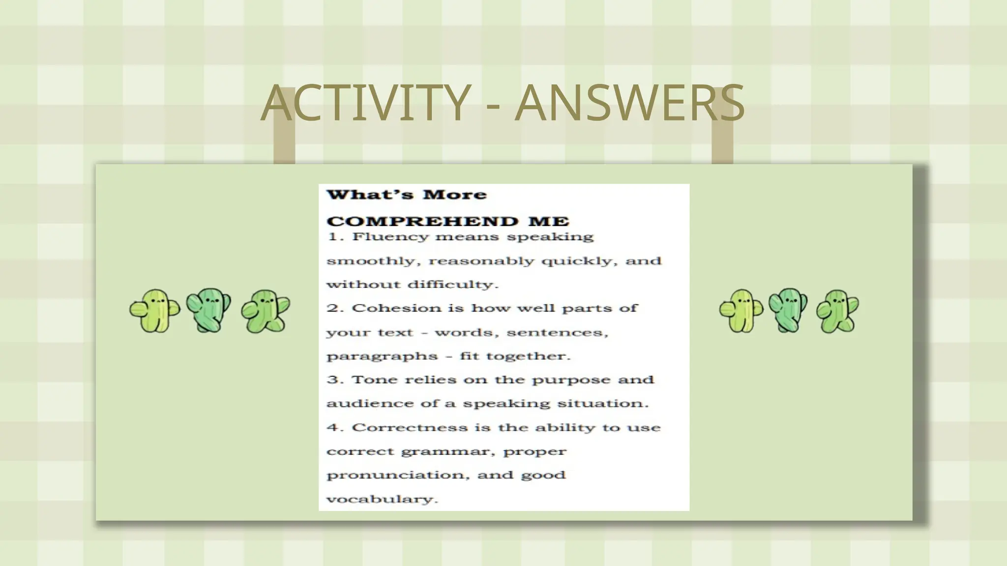 ACTIVITY - ANSWERS