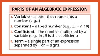 Evaluating algebraic expressions g7.pptx