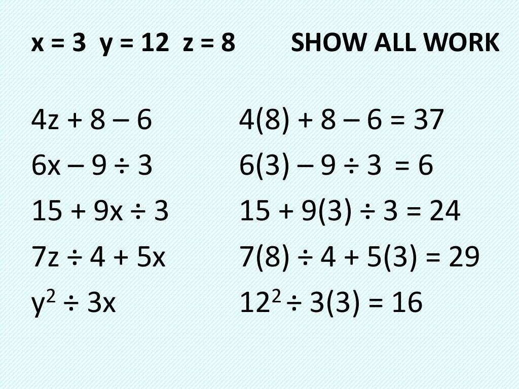 evaluating-algebraic-expressions-with-substitution-answers