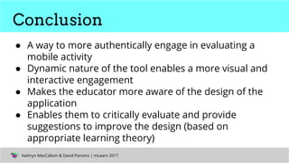 Evaluating a mobile toolkit for designing mobile learning activities | PPT