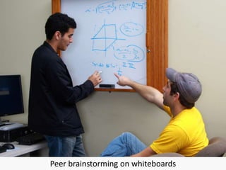 Peer brainstorming on whiteboards
 