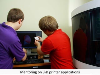 Mentoring on 3-D printer applications
 