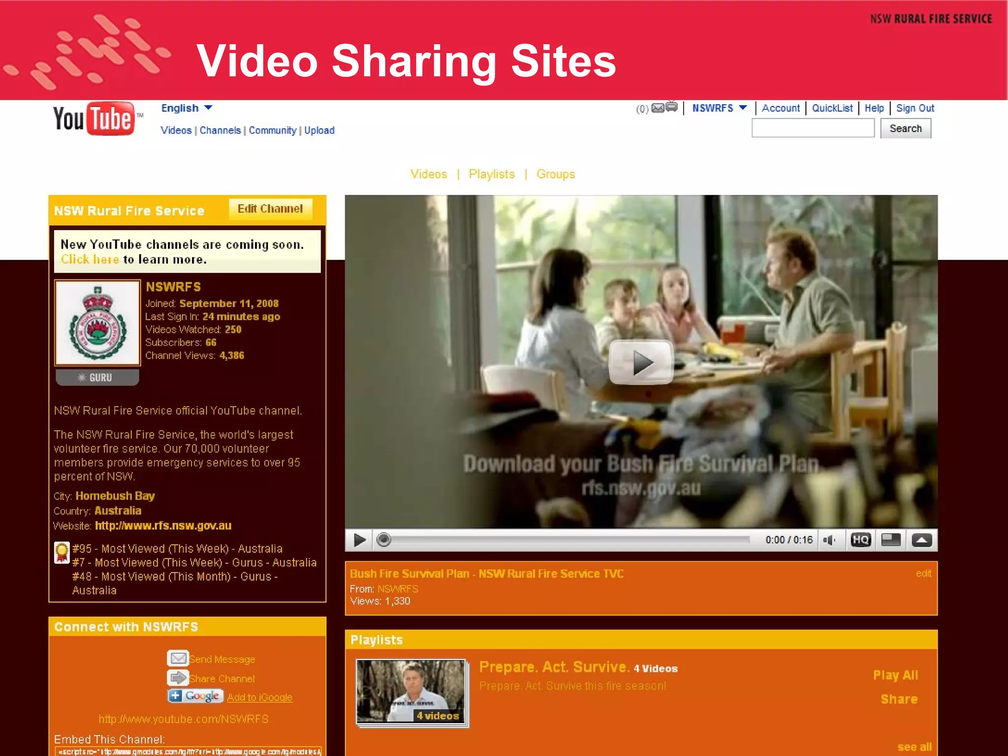 Video Sharing Sites 