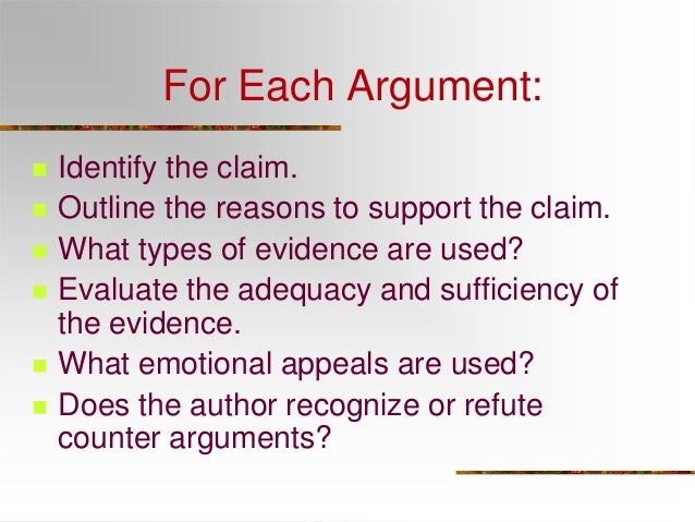 Arguments For Support Claims With Clear Reasons