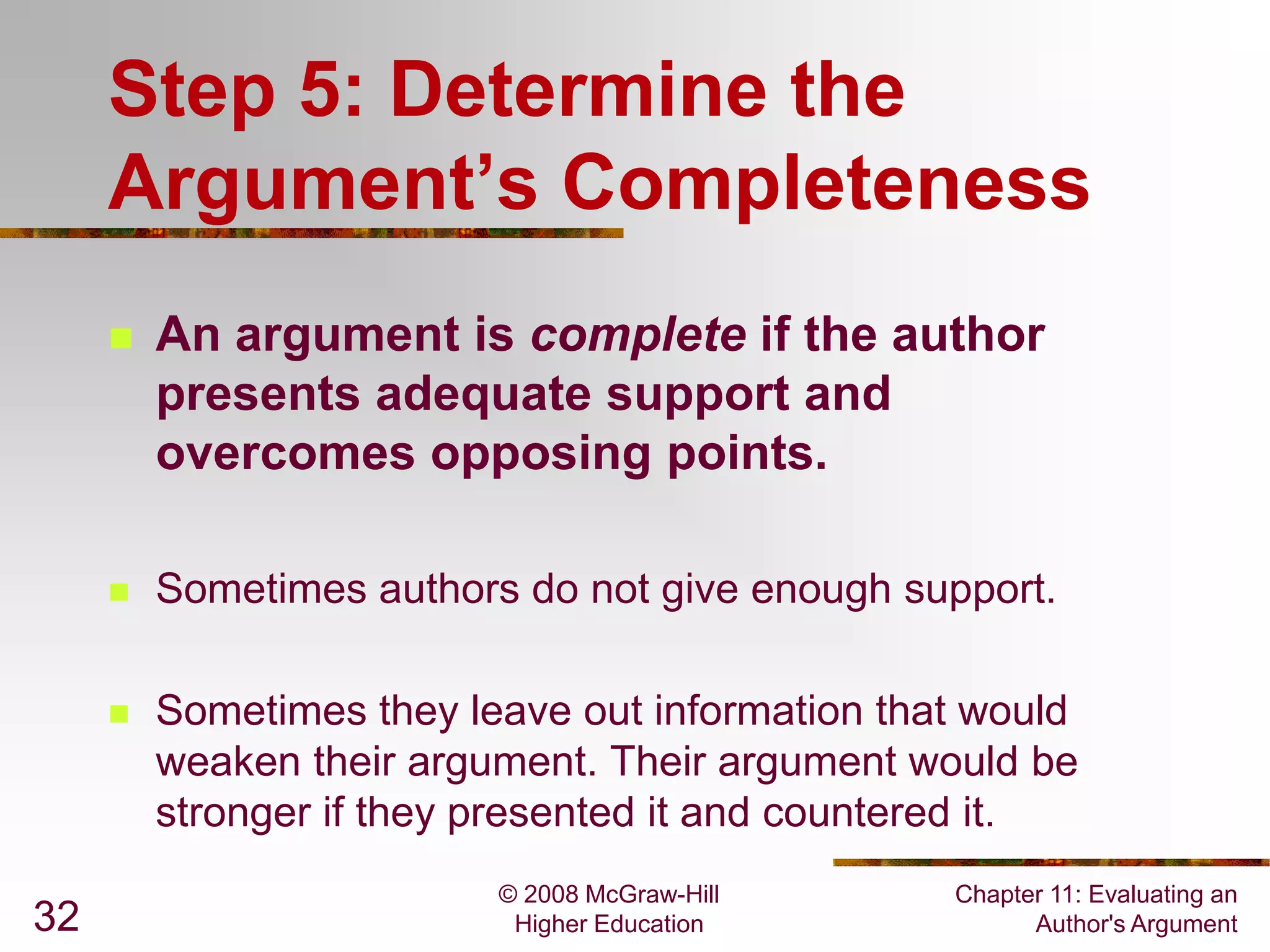 Evaluating arguments lesson2 | PPTX