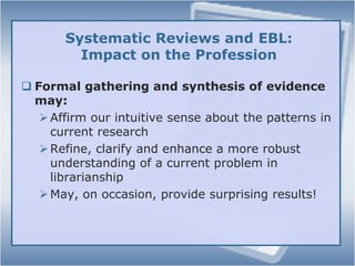 Analysis: Reason for variation:Nature of questions asked is contingent on context in which satisfaction was measured [correlate to guidelines, librarian behaviors, reference interviews, etc.]