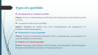 Evaluating e-resources and electronic assessment portfolio | PPTX