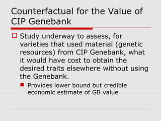 Evaluating economic impacts of agricultural research ciat