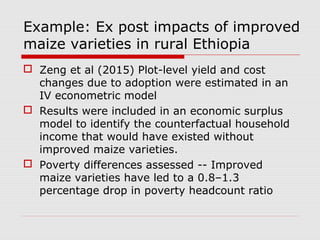 Evaluating economic impacts of agricultural research ciat