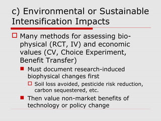 Evaluating economic impacts of agricultural research ciat