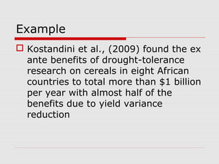 Evaluating economic impacts of agricultural research ciat