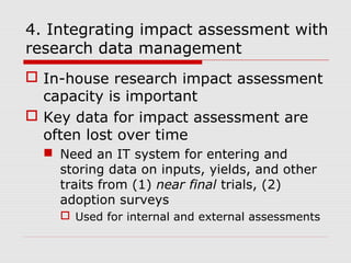 Evaluating economic impacts of agricultural research ciat