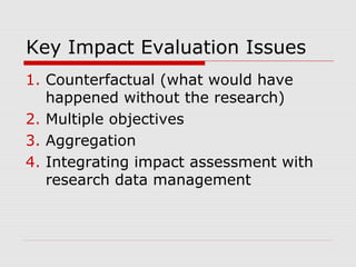Evaluating economic impacts of agricultural research ciat