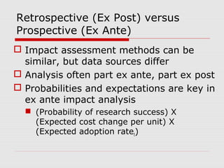 Evaluating economic impacts of agricultural research ciat