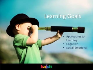 Learning Goals


       • Approaches to
         Learning
       • Cognitive
       • Social-Emotional
 