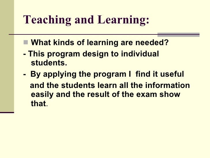 Evaluating Educational Program