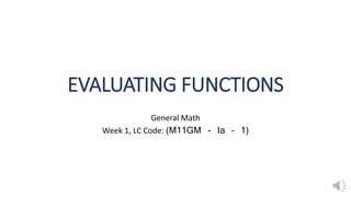 Evaluating functions | PPTX