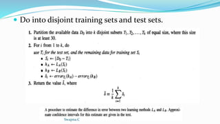  D0 into disjoint training sets and test sets.
Swapna.C
 