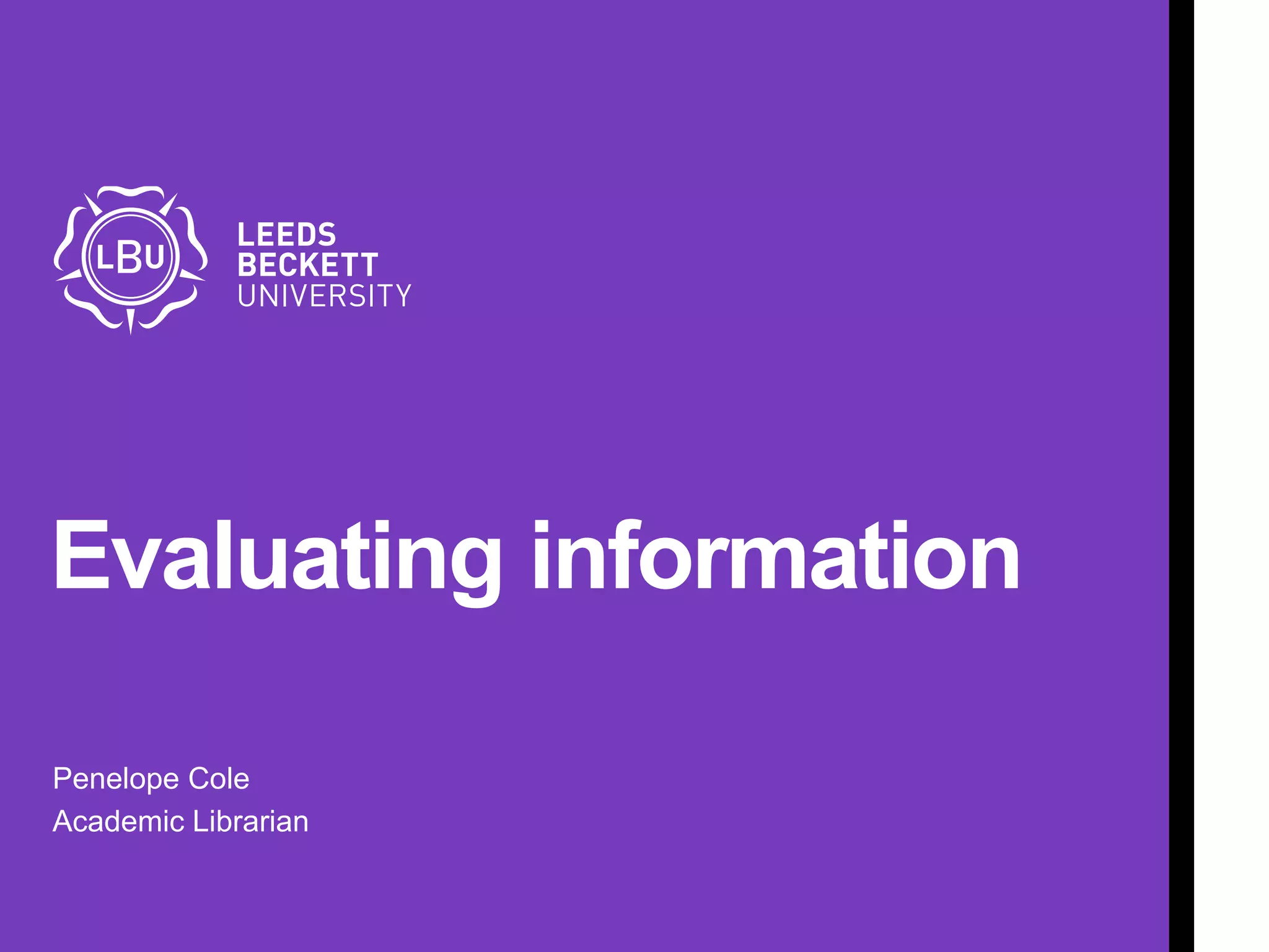 Evaluating information PPT