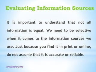 Evaluating Information Sources | PPTX