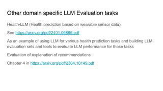 Evaluating LLM Models for Production Systems Methods and Practices - | PDF