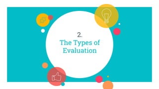 2.
The Types of
Evaluation
 